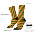 thumbnail image 6 of Womens Funny Socks Orange Green Stripe Printed Patterned Socks Novelty Socks, 6 of 7
