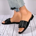 thumbnail image 5 of B91xZ Funny Slides for Women Open Toe Slides Slip On Slippers for Summer,Black 6.5, 5 of 5