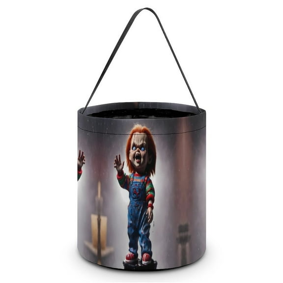 Chucky Halloween Candy Bag, Trick Or Treat Bags - Light Candy Buckets & Tote Bags for Halloween Parties
