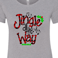 thumbnail image 4 of Inktastic Christmas Jingle All the Way with Music Notes and Holly Women's T-Shirt, 4 of 5