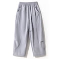 thumbnail image 5 of HAPIMO Girls Kids Ruched Wide Leg Pants Elastic Waist Soft Trousers for Casual Fashion Gray 4 Years, 5 of 9