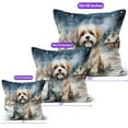 thumbnail image 4 of Hello Winter Havanese Welcome Snowy Night Watercolor Vintage Pillow Cushion Double Sided Havanese Dog Lover Gifts Idea Throw Pillow - 01011, 4 of 4
