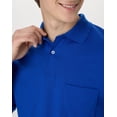 thumbnail image 4 of Hanes EcoSmart Men's Pocket Polo Shirt, 2-Pack Deep Royal M, 4 of 5