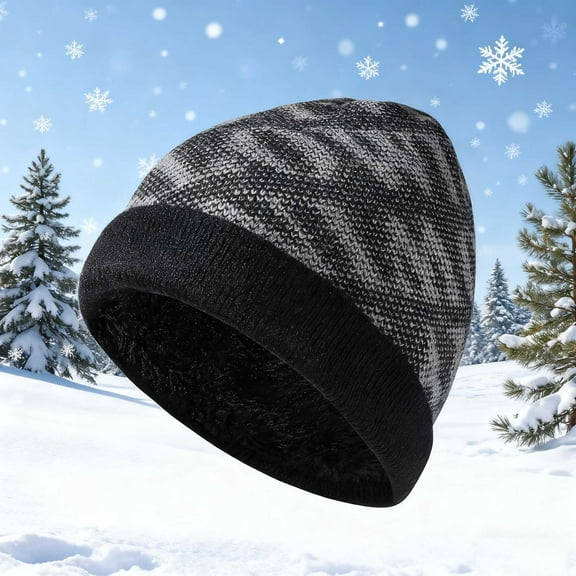 AUNVITO Super-Soft-Soft Warm Knitted Beanie with Fleece-Lined Earmuffs Cold Proof Winter Hat for Women