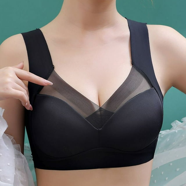 Baohd Wireless Push-Up Comfortable Bra Stay Cool And Correct Posture Effortlessly No Back Fat light blue 6XL