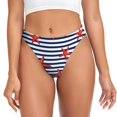 thumbnail image 1 of Balery Starfish Navy Blue Stripe Tangas de Algodón para Mujer con Estampado – Ropa Interior Sexy, Transpirable, G-string-X-Large, 1 of 5