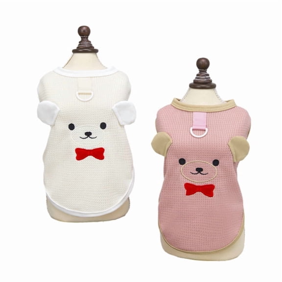 Zieuo Cute Puppy T-Shirt Soft Cotton Girl Dog Outfit Breathable Pet Kitten Vest Spring/Summer Pet Clothing