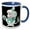 Blue/White, variant on 3drose, Cute Mint Green and White Christmas Mouse Illustration, 15oz Mug