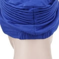 thumbnail image 5 of MSJUHEG Head Scarves for Chemo,Turbans,Hair Scarf,Chemo Headwear,Head Wraps,Pleated Bottom Small Hat Silk Cotton Headscarf Hat Headscarf Blue One Size, 5 of 7