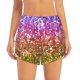 thumbnail image 2 of Balery Glitter Rainbow Pantalones cortos deportivos para mujer con forro y dos bolsillos, elásticos, para entrenamiento, gimnasio, yoga-Large, 2 of 7