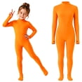 thumbnail image 6 of Rggeeun Children Orange Full Body Jumpsuit Halloween Themed Neck Stretch Slim Fit for Halloween Play Sports Fashion One-Pieces,Orange,7-8 Years, 6 of 7