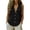 Black, variant on Women's Lapel Sleeveless Tank Tops Summer Button Down Shirts Office Collared Blouses Ladies Shirts