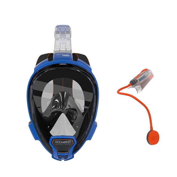 Ocean Reef Aria QR+ w/ Snorkie Talkie Mask Set Diving, Snorkeling Blue