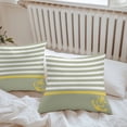 thumbnail image 4 of Vintage Anchor Texture Outdoor Pillow Covers Set of 2 Sage Green Stripes Geometric Classic Waterproof Throw Pillow Case Decorative Square Cushion Cover for Patio Couch Garden Balcony, 24"x24", 4 of 9