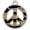 Brown, variant on Silver Plated Large Brown Tiger Print Peace Sign - Engraved Cor Cordium Heart Locket Necklace, 17.5"+2" Extender