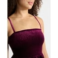 thumbnail image 4 of No Boundaries Velvet Smocked Peplum Cami, Women's, 4 of 5