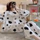 thumbnail image 1 of Conjunto de pijama de mujer con cuello redondo de dibujos animados, traje de pantalón de manga larga, ropa para el hogar, Material fino de verano, 1 of 5
