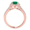 thumbnail image 3 of Aonejewelry 1.35 Carat Ttw Halo Emerald and Diamond Engagement Ring Crafted In 14k Solid Rose Gold, 3 of 4