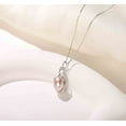 thumbnail image 4 of Yami 10-11mm Cultured Purple Pearl Necklace Pendant with 925 Sterling Silver Cubic Zirconia Gifts for Her, 4 of 9