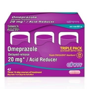 Ohm Omeprazole 20mg, 42 Delayed-Release Tablets, Acid Reducer for Frequent Heartburn, 24-Hour Relief Heartburn Medicine, Helps Relieve Stomach & Chest Discomfort (6 Weeks of Supply, 42, Count)