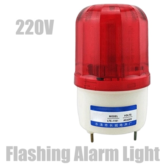 12-220V Red LED Rotating Beacon Alarm, Weatherproof ABS, Wall Mount Light for Industrial Equipment