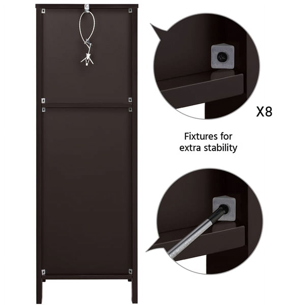 Alden Design Modern 3 Tiers Adjustable Bathroom Storage Cabinet, Espresso