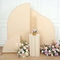 thumbnail image 2 of Efavormart Set of 4 | Matte Beige Fitted Spandex Half Moon Wedding Arch Covers, Custom Fit Chiara Backdrop Stand Covers - 2.5ft,5ft,6ft,7ft, 2 of 11