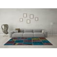 thumbnail image 3 of Ahgly Company Indoor Square Patchwork Light Blue Transitional Area Rugs, 4' Square, 3 of 4