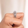 thumbnail image 5 of vylahjewellery Round Cut Diamond Bridal Ring Set for Women Engagement Solitaire Ring Curved Wedding Enhancer Ring 925 Sterling Silver Anniversary Ring, 5 of 6