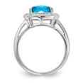 thumbnail image 3 of Auriga Fine Jewelry 925 Sterling Silver Blue Topaz and Diamond Engagement Ring Size 10 for Women, 3 of 6