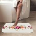 thumbnail image 4 of 1pc Floral Border Absorbent Non-Slip Bathroom Thickened Flannel Rug Decor,Soft,Quick Drying,Suitable For Indoor/outdoor Use,Bathrooms,Bedrooms,Kitchens,Terrace,Laundry Rooms,16"x24", 4 of 9