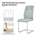 thumbnail image 7 of Light Gray Faux Leather Dining Chairs with Metal Legs Set of 8, Living Room Chairs with Padded Seats,Side Chairs for Kitchen and Bedroom, 7 of 7