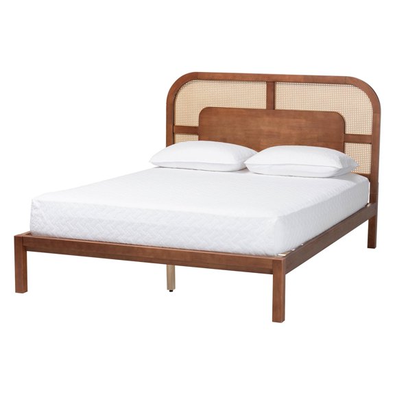 Baxton Studio Raewyn Wood Platform Bed  Low Profile Bed Frame Queen