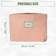 thumbnail image 4 of Unique Bargains Canvas Cosmetic Bag Canvas Zipper Makeup Pouch Bag Travel Make Up Bag Pink, 4 of 7