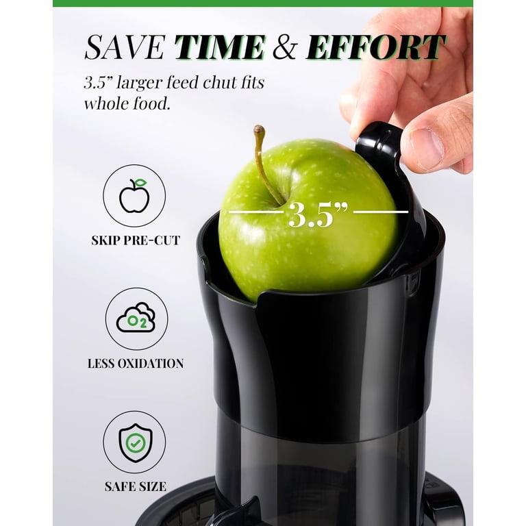 Shardor Cold Press Juicer with 3.5 Inch Feed Chute, Grey photo 2