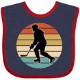 thumbnail image 3 of Inktastic Hockey Player Retro Sunset Boys or Girls Baby Bib, 3 of 4