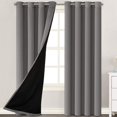 thumbnail image 1 of Full Blackout Grommet Lined Curtains and Curtains 100% Blackout Curtains with Black Liner Backing, 1 of 1