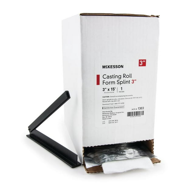 McKesson Casting Roll Form Splints 3 Inch X 15 Foot Fiberglass White