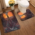 thumbnail image 2 of Yiaed Tree Hollow Meditating Giraffe Print Bathroom Mat Set 2 Pieces Mat Anti-Skid Pad Ultra Soft and Absorbent Bathroom Bath Mat Contour Bath Rugs for Toilet Base, 2 of 6