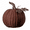 Brown, variant on 7.8 Inch Artificial Fake Pumpkin, Fall Pumpkin Decor Faux Resin Basket-Weave Stacked Pumpkin with Metal Leaves, Centerpiece for Harvest Halloween Home Porch Pumpkin Decor (Orange)