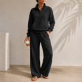 thumbnail image 2 of Women's Sweatsuits 2 Piece Outfits Lounge Sets | Cozy Airport Outfits,Casual Sweat Sets for Fall And Winter,Half Zip Pullover And Baggy Sweatpants with Pockets QURATI, 2 of 7
