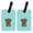 Blue, variant on Pair Of Checkerboard Lime Green Chocolate Labrador Luggage Tags