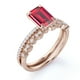 thumbnail image 4 of JeenMata Anillo de Boda de Eternidad con Rubí Creado en Laboratorio de Birmania de Talla Esmeralda de 1,50 Quilates Oro Rosa de 18 K sobre Plata, 4 of 7