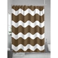 thumbnail image 5 of Shower Curtains Brown and White Stripes Bath Curtain Sea Wave Waterproof Bathroom Shower Curtain Set with Hooks Decoration 72 x 84 Inches, 5 of 7