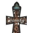 thumbnail image 5 of Western Family Tooled Tuscan Fleur De Lis Floral Scrollwork Horseshoe Wall Cross, 5 of 9