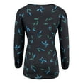 thumbnail image 4 of Odeerbi Maternity Ladies Shirts Blouses Breastfeeding Trendy Flowers Leaf Print 2025 Long Sleeve Clothe Top Sky Blue, 4 of 4