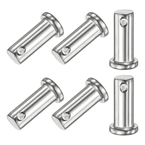 Uxcell 6-Pack Single Hole Clevis Pins, M10 x 20mm 304 Stainless Steel Flat Head Clevis Pins Link Hinge Pin Reusable