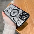 thumbnail image 2 of for iPhone 14 Pro Max Phone Case, Compatible with Magsafe Magnetic Cases, Transparent Luxurly Plated Pattern Design for Men Women,Soft Shockproof Camera Lens Protective Back Cover, Black, 2 of 11