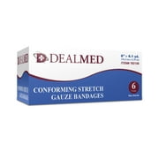 Dealmed Conforming Stretch Gauze Bandage Rolls, 6", 6/Bx