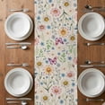 thumbnail image 4 of Table Runner 90 Inches Long for Kitchen Dining, Pink Spring Floral Dresser Scarf Farmhouse, Dining Table Decorations for Wedding/Parties, Elegant Pastoral Flowers Butterflies Rustic 13 x 90 In, 4 of 8